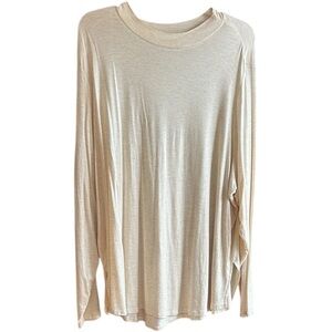 Belle Du Jour cream Rayon Spandex mock neck long sleeves tunic top Sz 3X